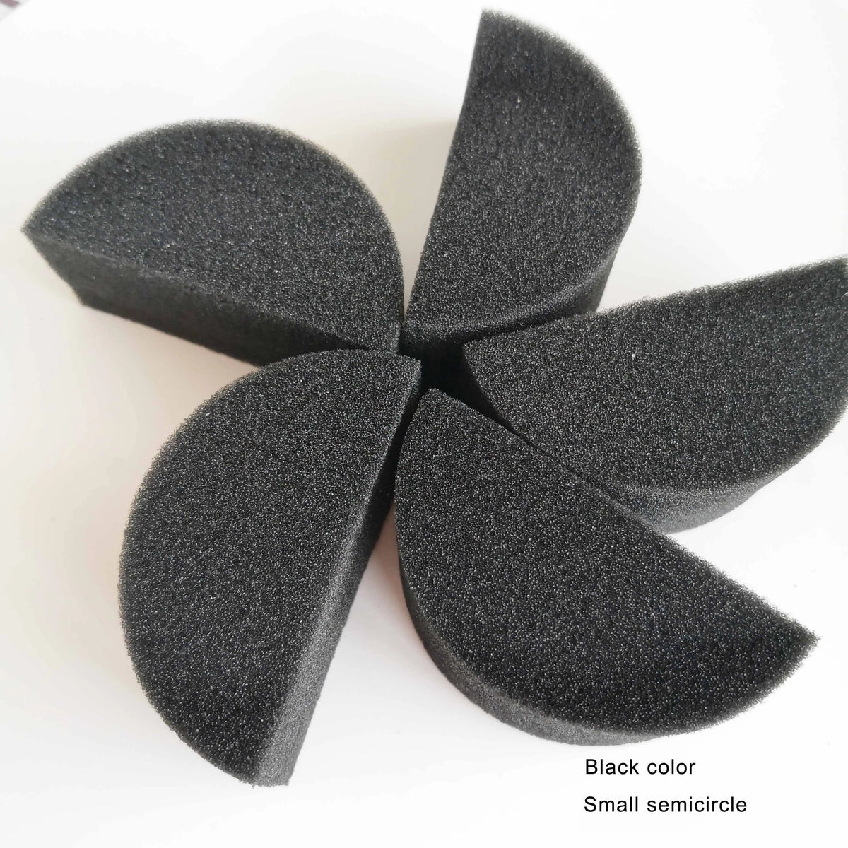 5pcs Soft and Skin Friendly Yellow Black Pink Water Droplets Semi-circular body Art painting sponge Vue BS-5 semi circle China Mainland