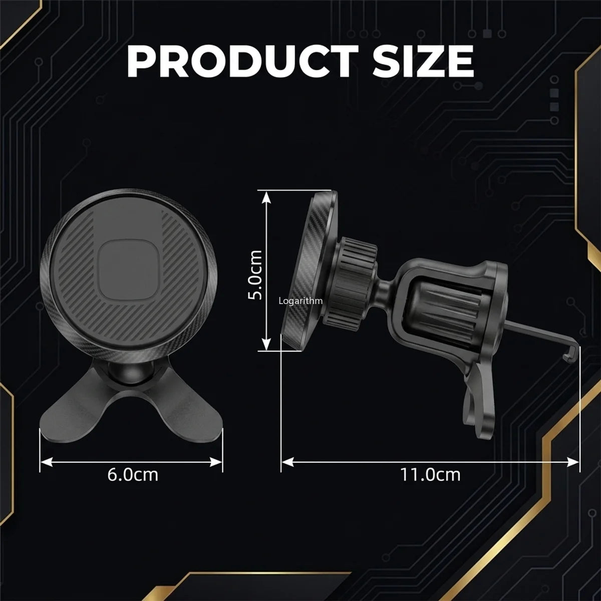 Universal Magnetic Car Phone Holder Strong Magnet Ultra Secure Car Mount for Air Vent 360° Adjustable for All Smartphones Vue