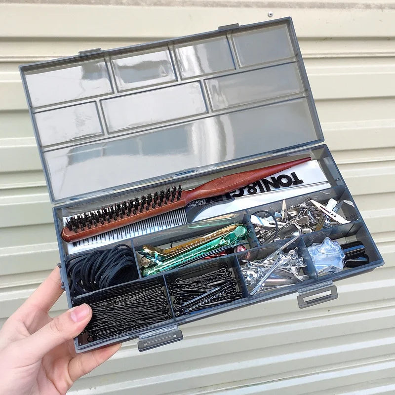 Barber Tools Storage Box Hair Clips Combs Storage Case Multigrid Compartment Organizer Hairdressing Accessories Container Vue