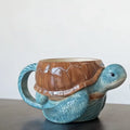 Resin 3D Turtle Coffee Mug Novelty Cute Animal Cup Table Decor Desk Ornament Gift For Home Office Kitchen Living Room Art Vue A1