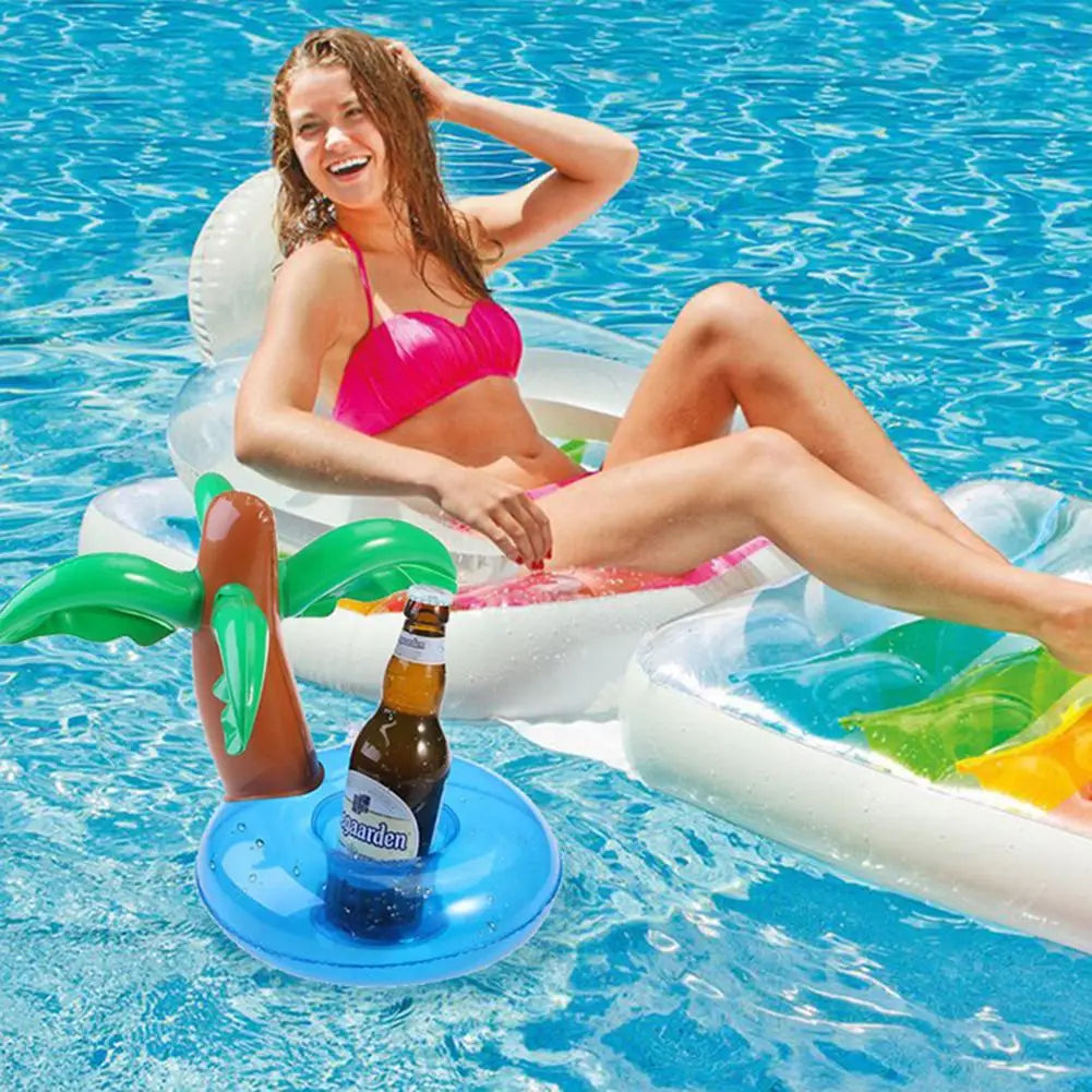 Inflatable Coconut Tree Drink Cup Stand Holder Summer Swimming Pool Floating Beach Backdrop Wedding Decoration Party Favors Vue China Mainland