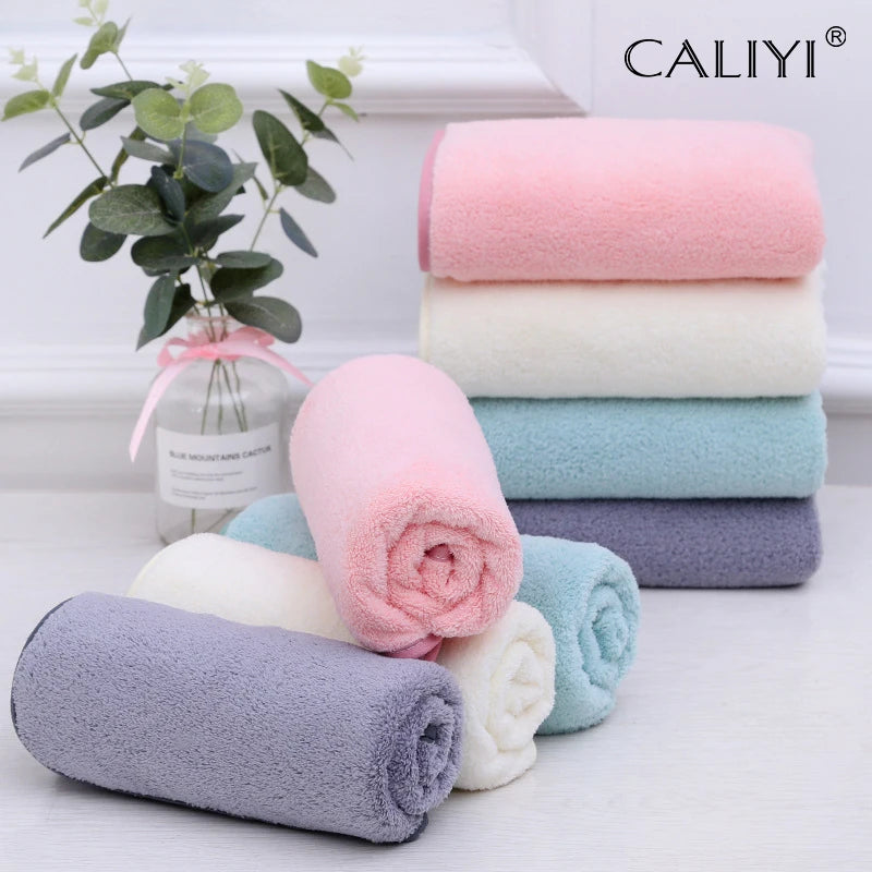 CALIYI 3PCS 60cm*30cm Coral Velvet Face Towels for Bathing Makeup Removal And Facial Care Soft Highly Absorbent Facial Tools Vue