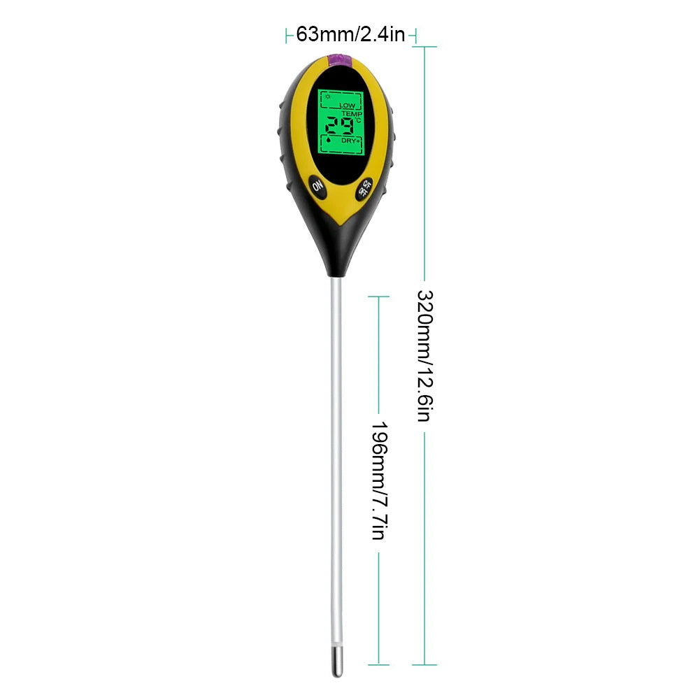 4-in-1 Smart Soil Tester – pH, Moisture, Light & Temp Soil Tester Meter Vue