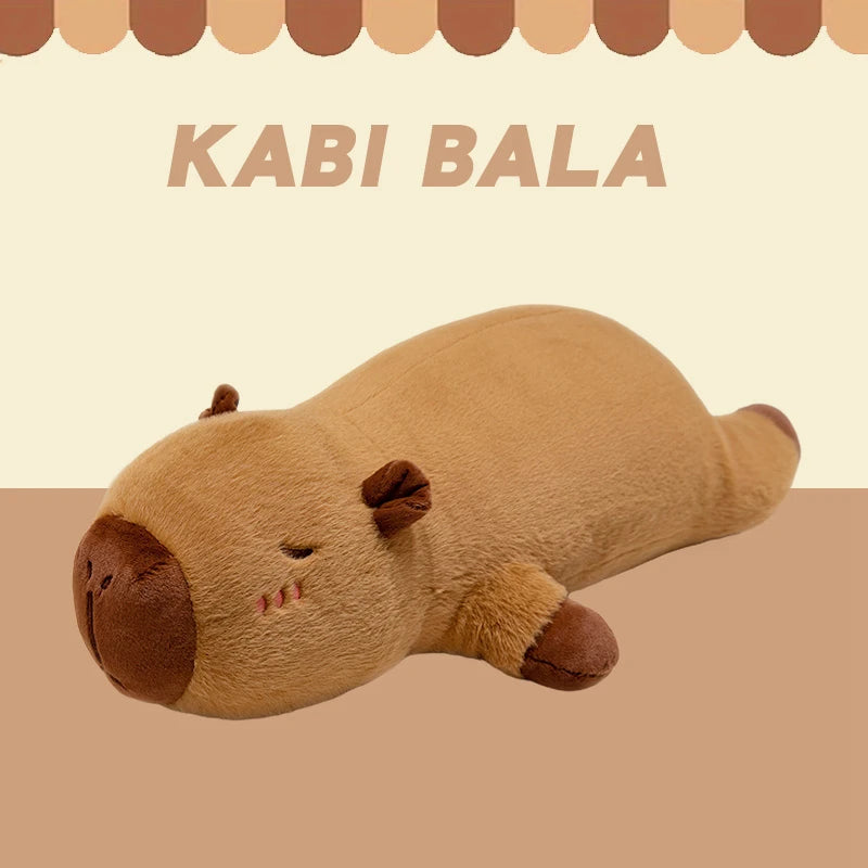 60/80/100cm Big Size Long Cute Creative Capybara Plush Toys Soft Stuffed Animal Baby Sleeping Pillow Sofa Cushion for Kids Gifts Vue Brown 100cm