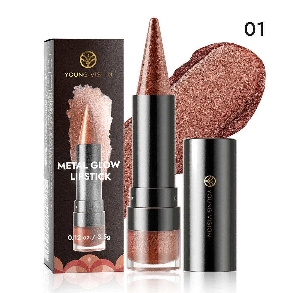 2-in-1 Matte Lip Liner with Shimmer & Glossy Lip Oil Set - Brown Sparkle Liner + Caramel Shine Oil, Long-Lasting Lip Makeup Vue