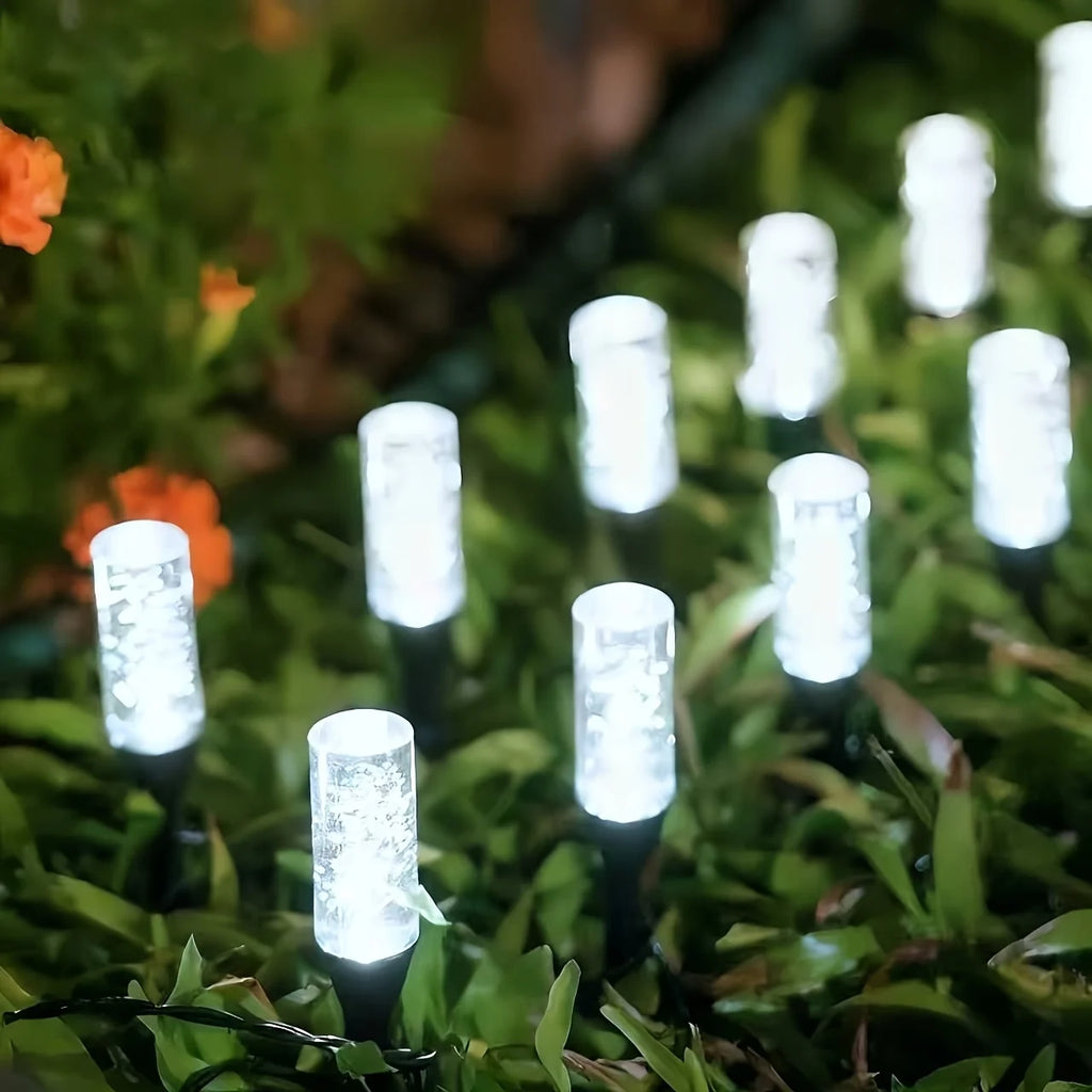 Warm White Bubble Tube Solar String Lights Waterproof Outdoor Garden Tree Patio Decor LED Fairy Lamps Vue