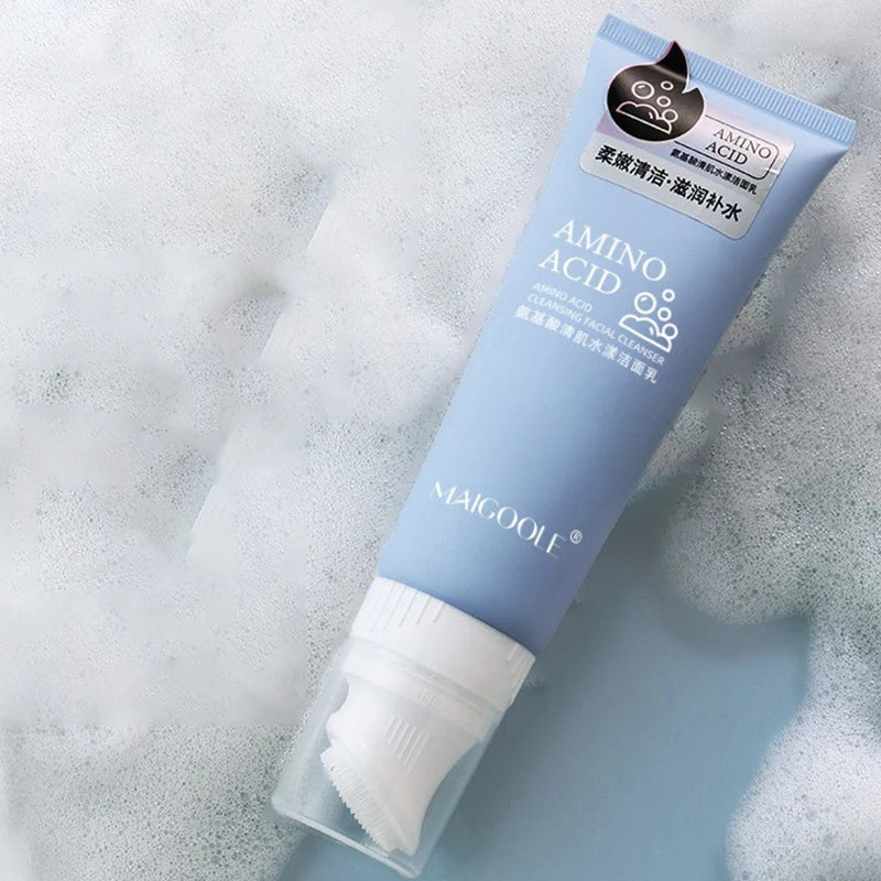 Amino Acid Cleansing Mousse Moisturizing Oil Control Deep Cleaning Mites Removal Acne Facial Cleanser Foam Skin Brightening Vue 120ml Cleanser