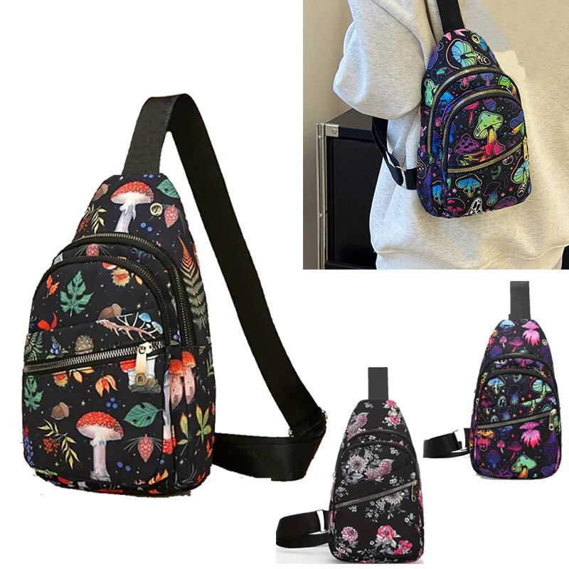 Crossbody Bag Purse Shoulder Versatile Ethnic Canvas Backpack Chest