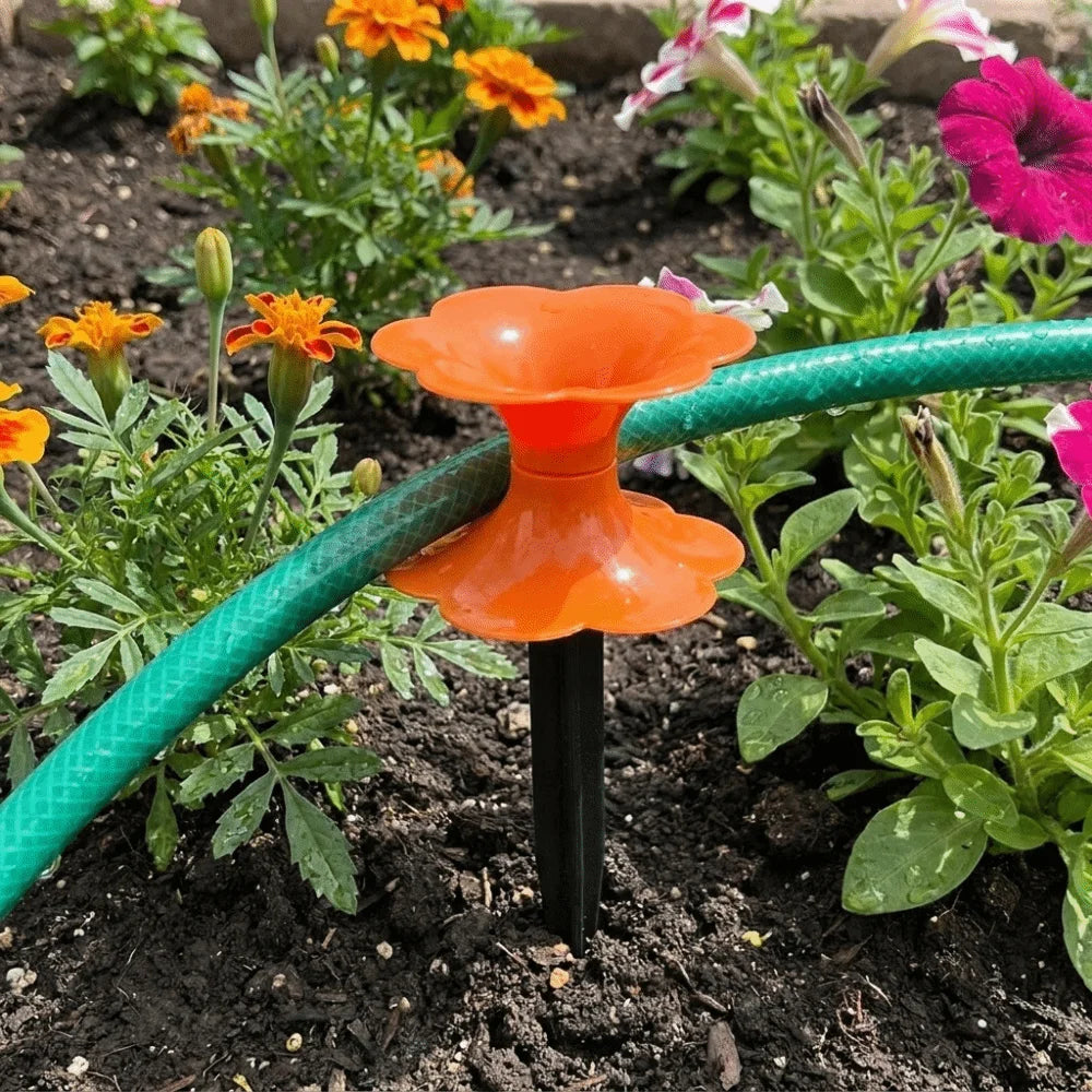Flower Shaped Garden Hose Guide Labor-Saving Plastic Hose Holder Directional Protection Hose Support Stake Garden Lawn Vue