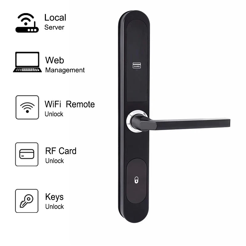 Professional Bluetooth Wireless Hotel Lock System Smart For Sliding Doors Vue Black