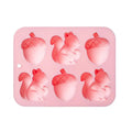 6-hole Squirrel Oak Cake Silicone Molds Autumn Harvest Festival Ice
