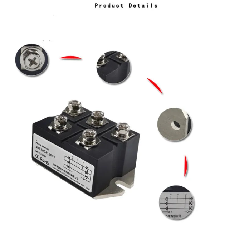 MDS100A1600V MDS100A2000V MDS100A2200V three-phase rectifier bridge module 1600V 2000V 2200V 2400V electromagnetic furnace Vue