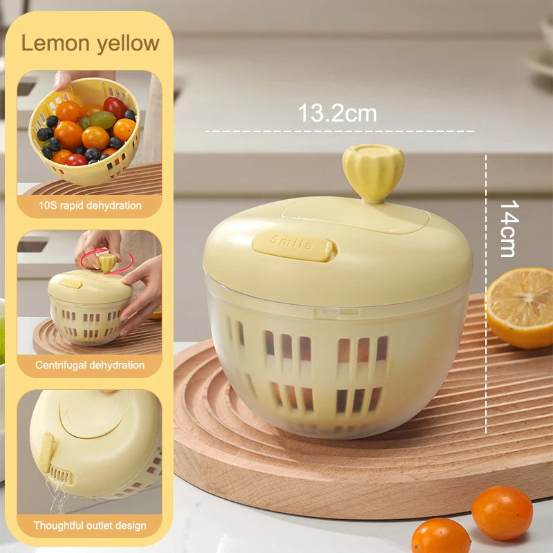Household Salad Dryer Spinner Vegetable Dehydrator Multi-function