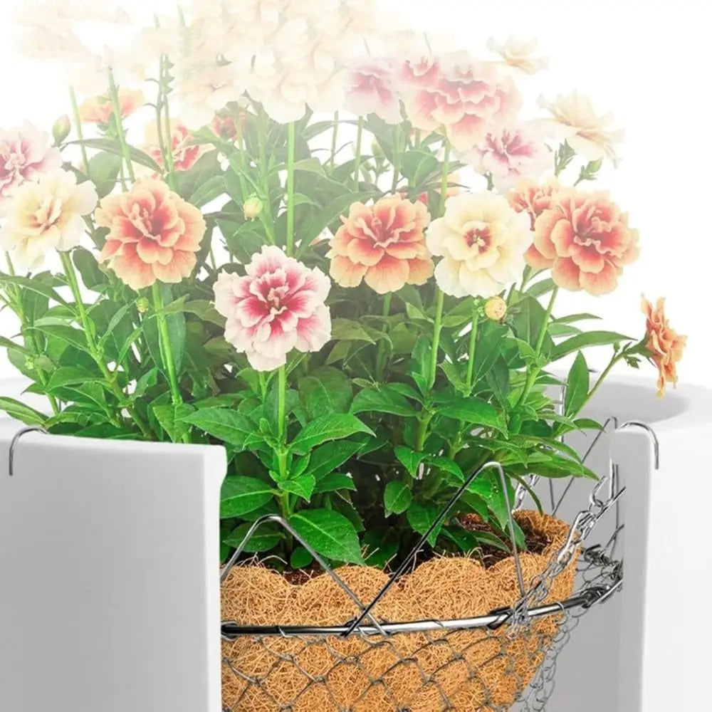 Stainless Steel Adjustable Planter Fillers Heavy Duty Rustproof Plant Pot Riser with Chains Hanging Basket Flowerpot for Outdoor Vue