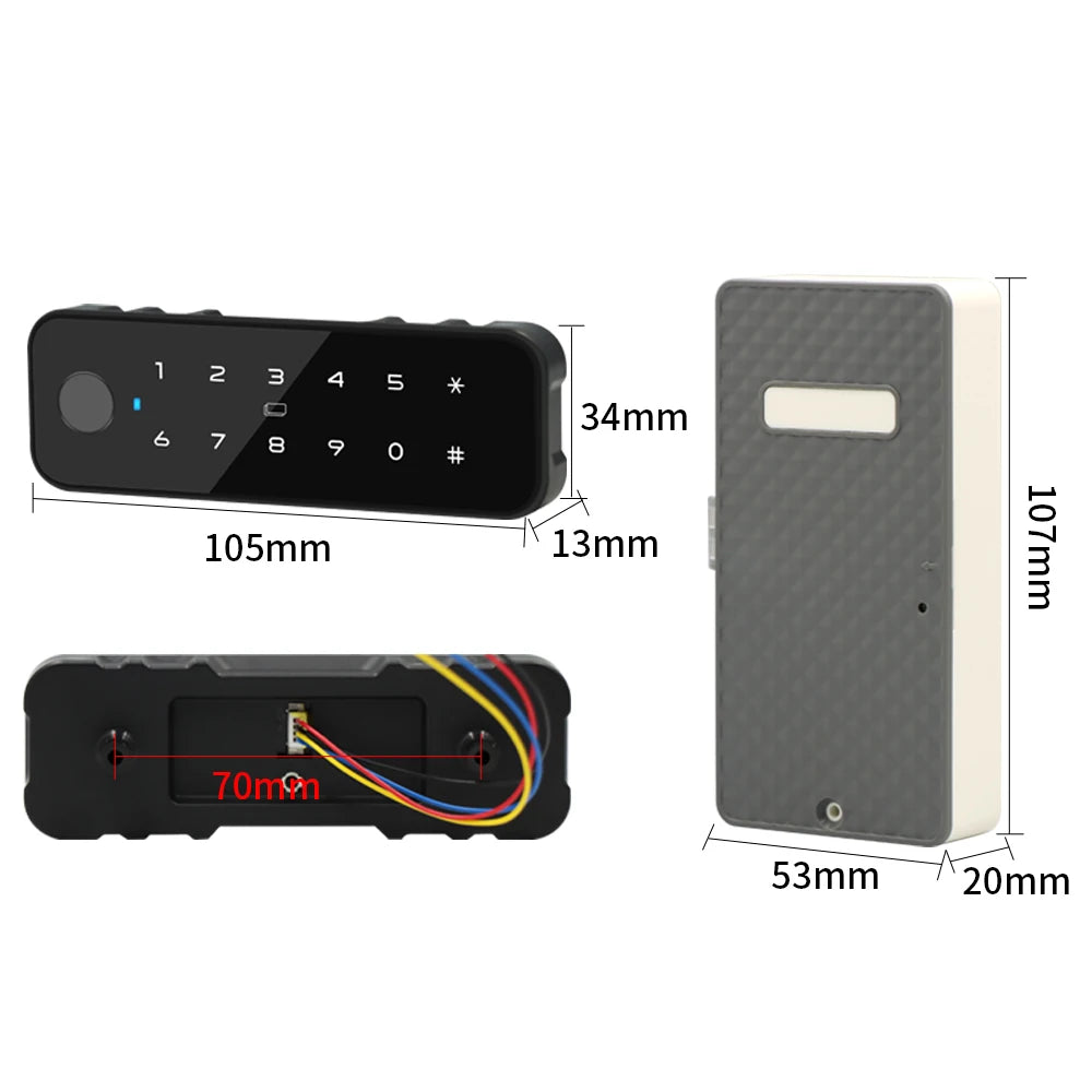 Support Tuya App Life Drawer Induction Cabinet Fingerprint Lock RFID Card Lock Wardrobe Furniture Hotel Sauna Cabinet Lock Vue