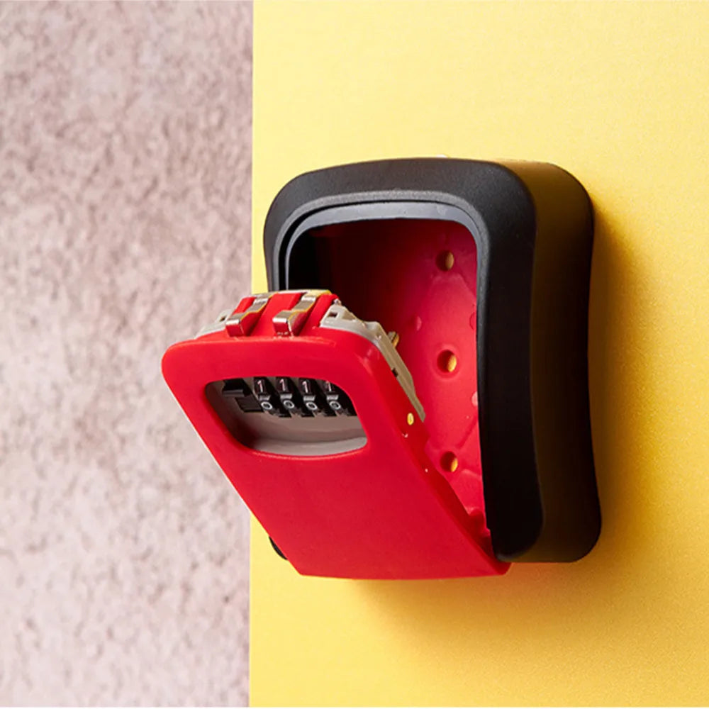 Key Safe Box Weatherproof 4 Digit Combination Outdoor Key Security Storage Case Key Lock Box Wall Mounted Plastic Key Storage Vue