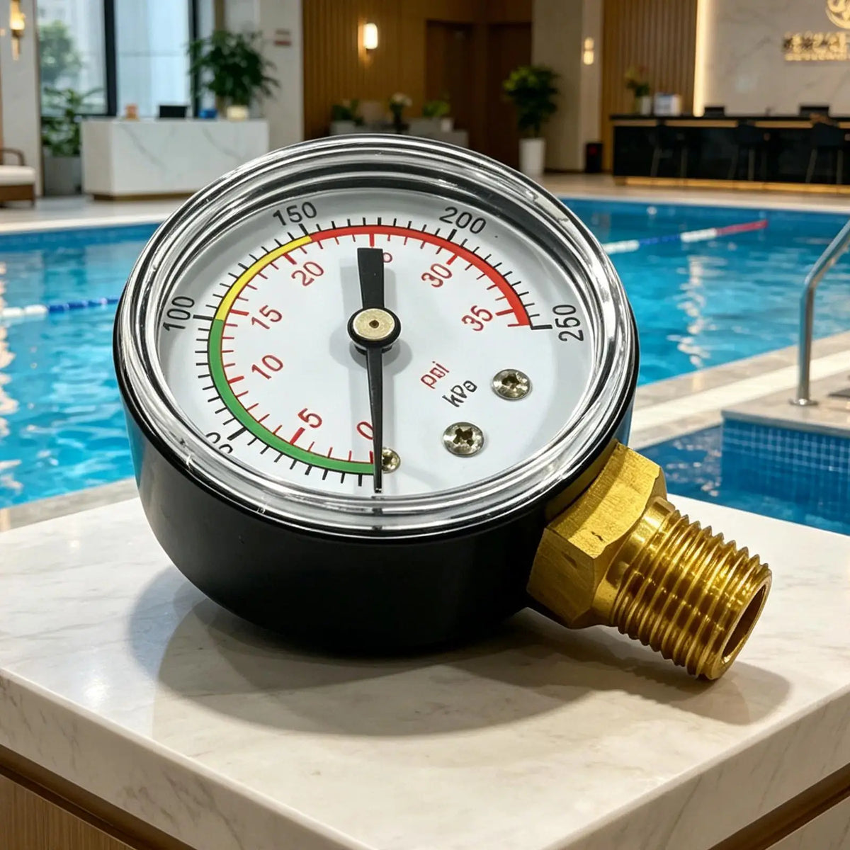0-35 PSI Pool Pressure Gauge, Accurate Easy-Read Color Dial, Durable Replacement for Pool Filter Spa Hot Tub Water Pump Vue
