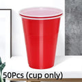 16oz Disposable Plastic Party Cups Bulk 50-Pack – Red & Blue Disposable Party Cups Vue Red 50pcs