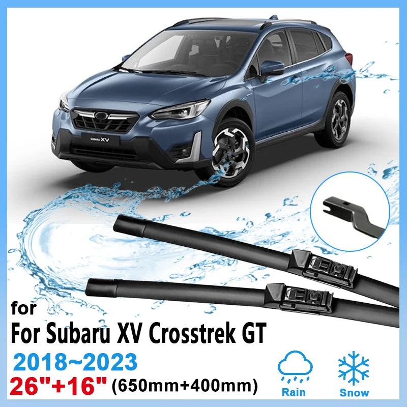 Wiper Blades For Subaru XV Crosstrek GT MK2 2018~2023 Front Rear Set Windshield Windscreen Cleaning Replacement Car Accessories Vue