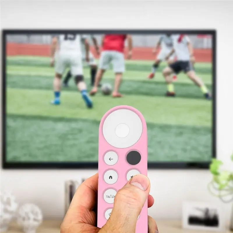 ABKW-Soft Silicone Case For Google Chromecast Remote Control Protective Cover Shell For Google TV 2020 Voice Remote Control A Du Vue