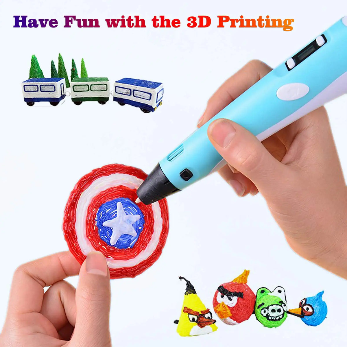 Colored PLA Filament for 3D Pen Printing 32 Colors 25M 30M 36M 50M 100M 200M Safe Plastic Refill for 3D Children's Printing Pen Vue