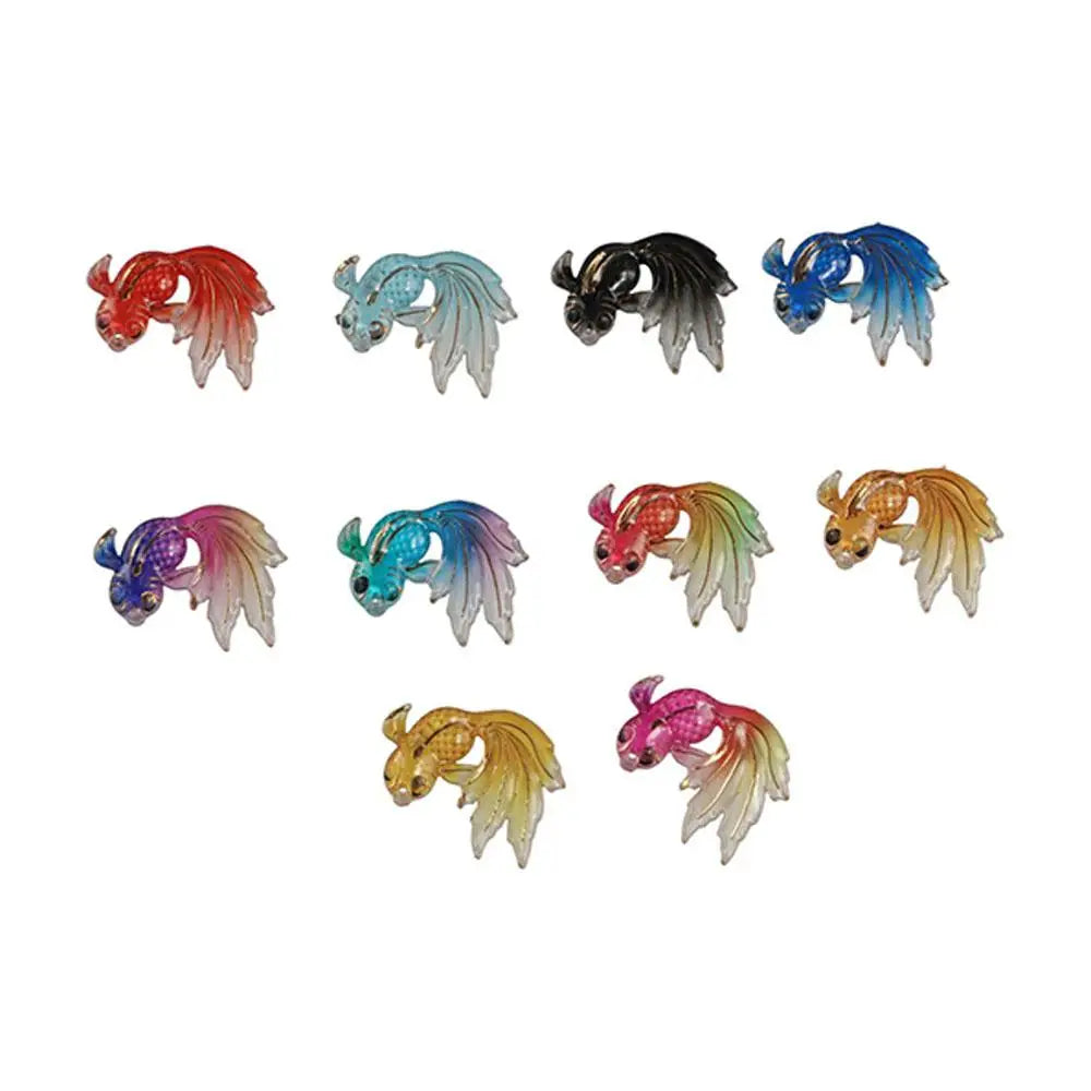 8Pcs/set Mermaid Tail Accessories DIY Goldfish Miniatures Mini Resin Goldfish Micro-landscape Colorful Handmade Wedding Vue