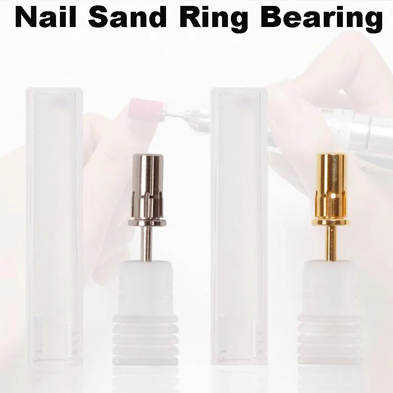 Nail Art Dead Skin Removal Sanding Band Mandrel Bit 1PC Silver Golden Color Titanium Grinding Head Shaft Manicure Pedicure Tool Vue