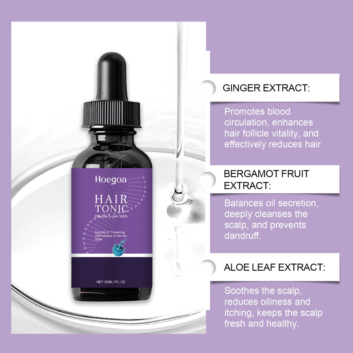 Hair Growth Serum Anti Baldness Treatment Hair Loss Nourishing Scalp Anti-Frizz Strengthening Hair Roots Hair Care Essence 30ml Vue