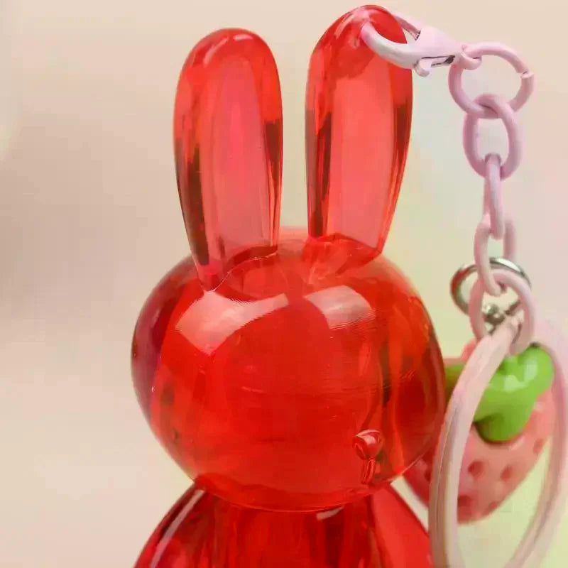 Empty Cute Bunny Shape Lip Gloss Tube Keychain Rabbit Refillable Lip Glaze Container Cosmetic Packaging Bottle With Pendant Vue