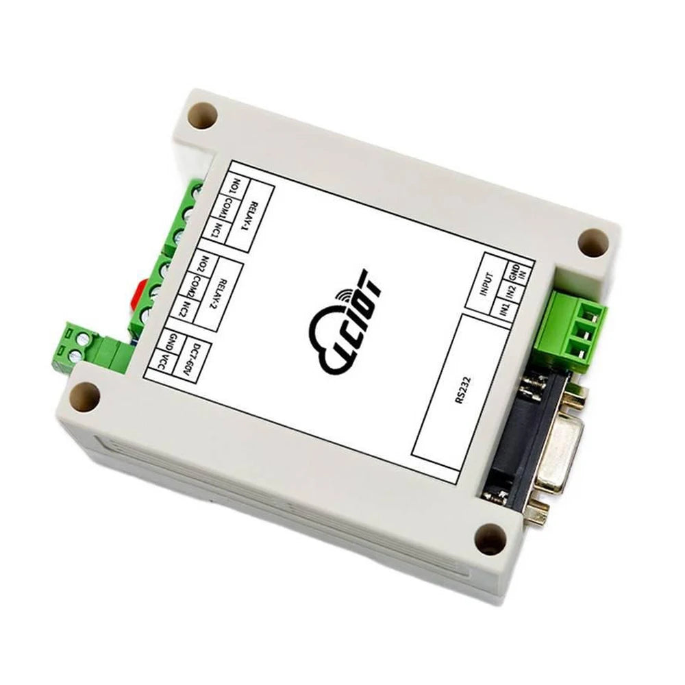 Modbus RTU 2IN 2OUT Relay Module RS232 Serial Control, Optocoupler Input DC3.3-24V Digital Detection & Power Control Module Vue