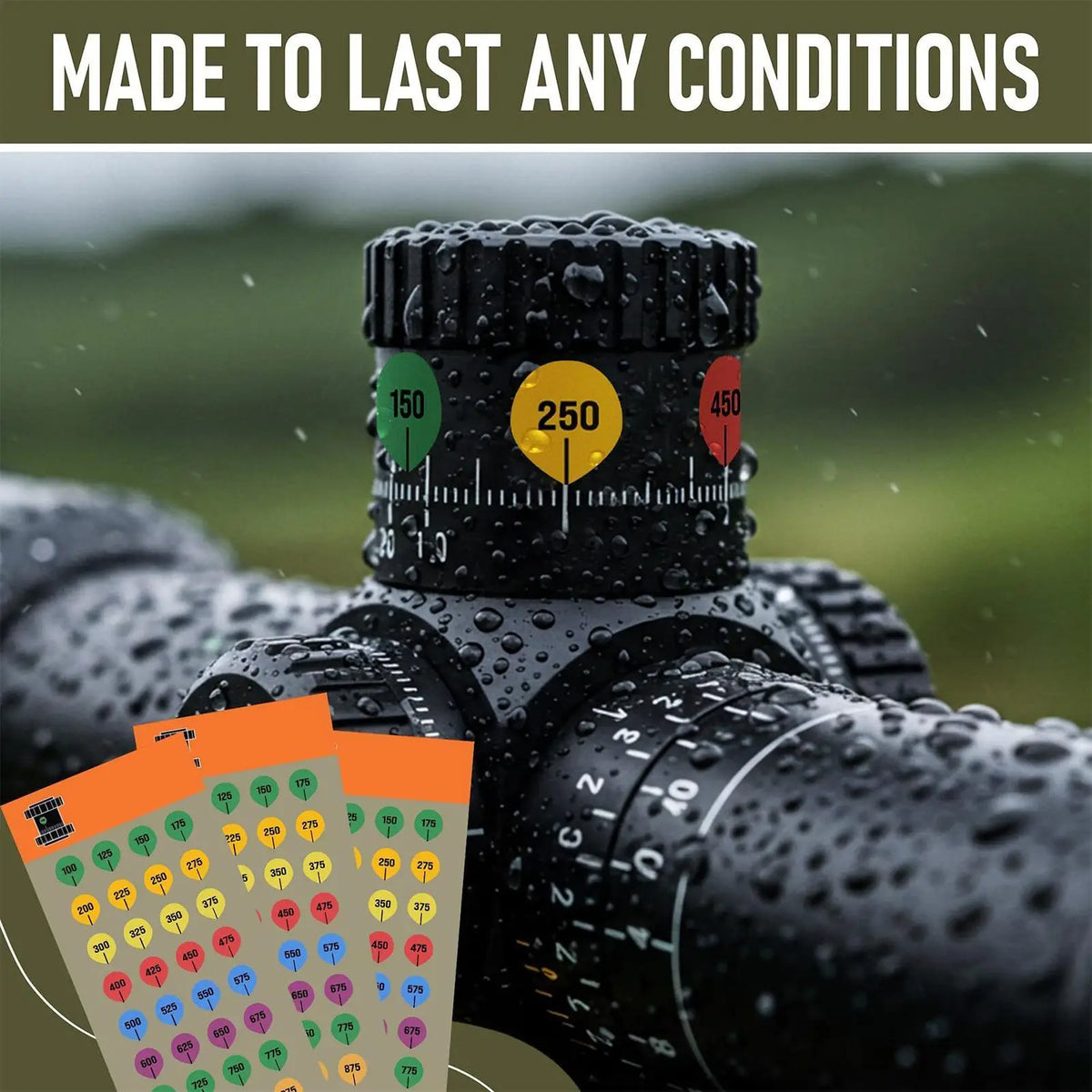 Turret Tags for Scope 10 Sheet Targets Labels Caps Long-Range Strong Adhesion Scope Turret Tags for Outdoor Sport Security Game Vue