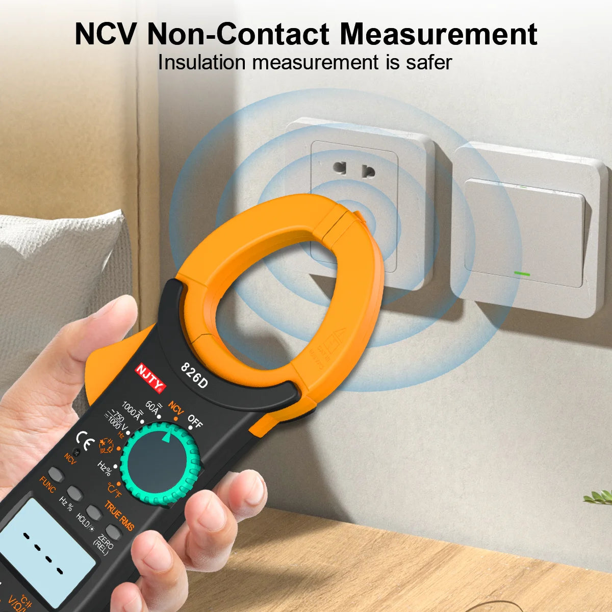 AC/DC Digital Clamp Multimeter Amp Meter 1000A 6000 Counts Voltage Capacitance Resistance Pinza Amperimetrica Temp Duty Cycle Hz Vue