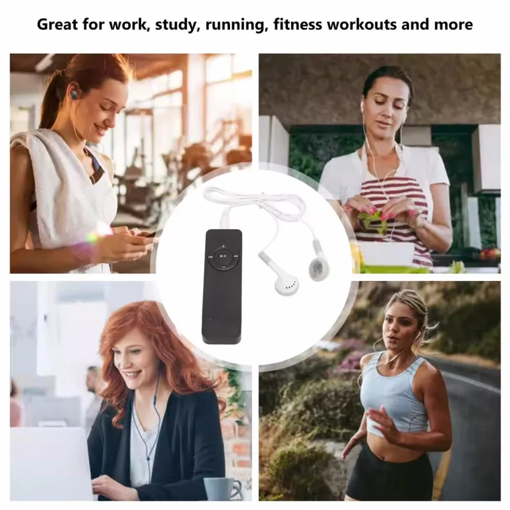 Mini MP3 Player USB in-line Card U Disk MP3 Player USB 2.0 Lossless Sound Music Media Player Support Micro TF Card(No Card) Vue