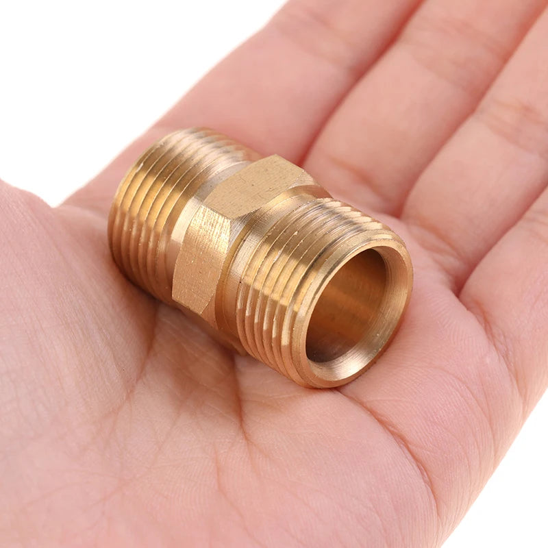 1PCS Copper M22 14mm And 15mm Male Thread Female Hose Coupler Adaptor High Pressure Washer Hose Extension Connector Adapter Vue
