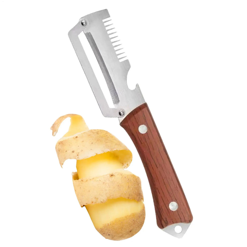 Stainless Steel Non-Slip Multifunctional Vegetable Peeler, Portable Fruit & Potato Slicer for Carrots, Cucumbers & Kitchen Use Vue