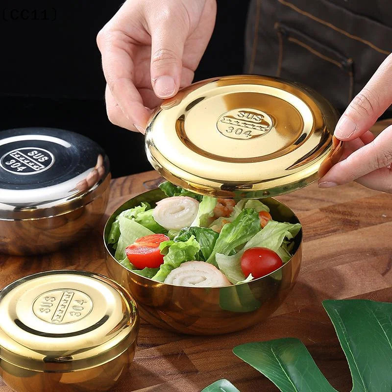 Stainless Steel Bowl Big Cooked Rice Cover Single Layer Steamed Child