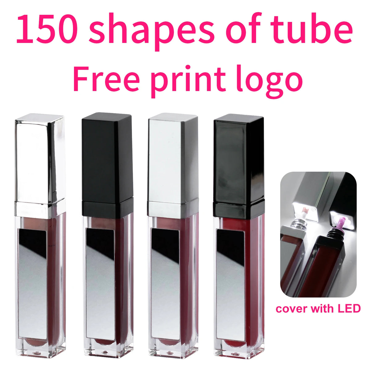 Wholesale Lip Gloss With Led Light And Mirror Private Label Lipstick Liquid Shiny Colors Lipgloss Your Own Brand Makeup Bulk Vue