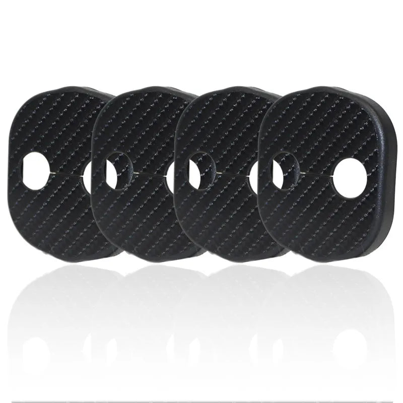 Car Door Lock Protective Cover Sticker Rust-Proof Lock Cover For KIA K3 K5 FORTE SORENTO New Carens Borrego Car Styling 4pcs Vue carbon fiber black