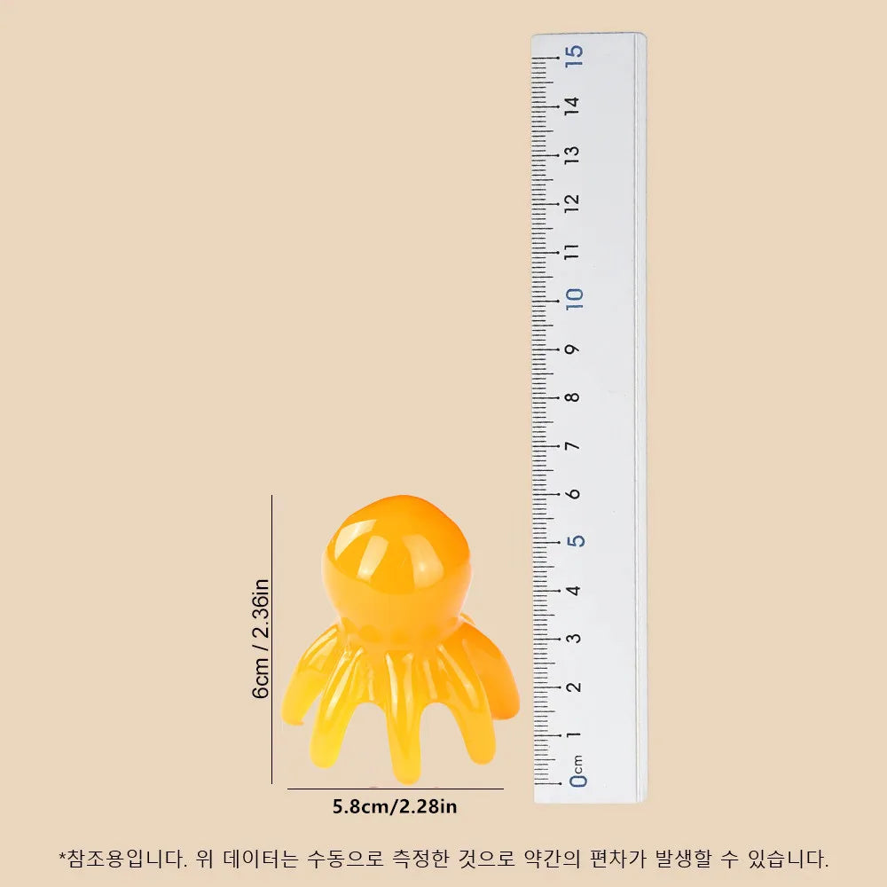 Cute Octopus Scalp Massage Comb (Resin)｜Korean Hair Care, Stress Relief, Anti-Hair Loss, Portable Head Massager for Home & Trave Vue