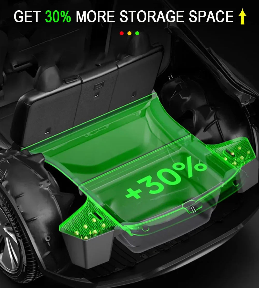 For 2025 2026 Tesla Model Y Trunk Organizer Trunk Storage Bins Rear Trunk Side Storage Box Mats for Model Y Juniper Accessories Vue