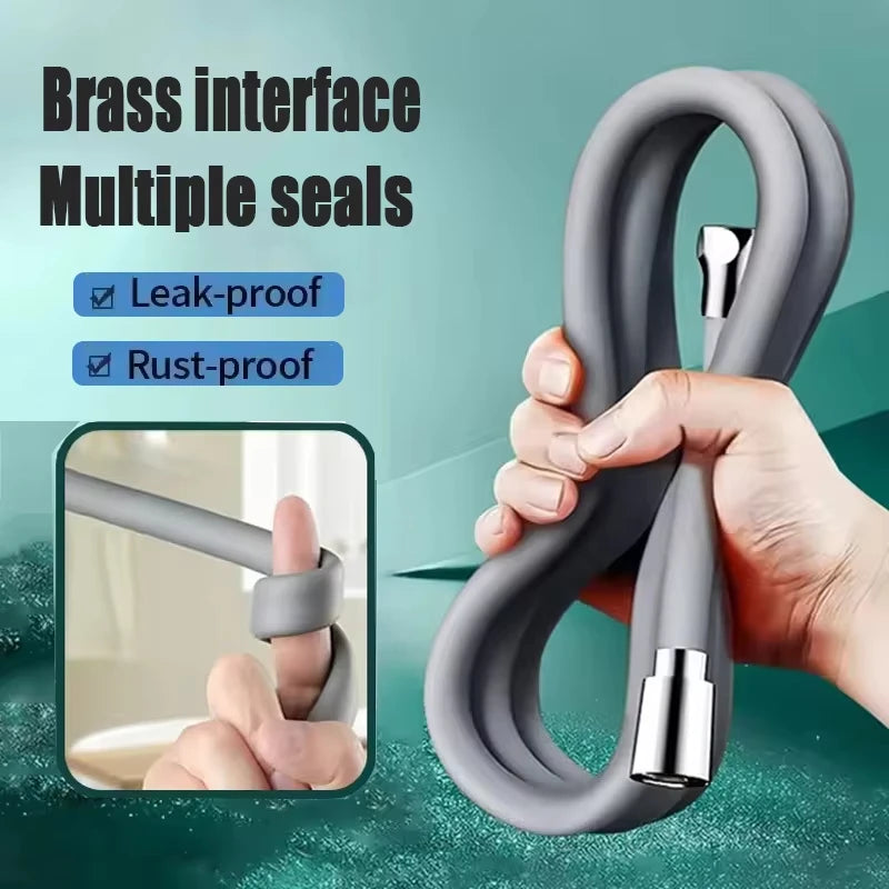 1.5/2M Bathroom Silicone Shower Tube Bend Arbitrarily Hose Explosion Proof Anti-winding Shower Hose Bathroom Faucet Accessories Vue