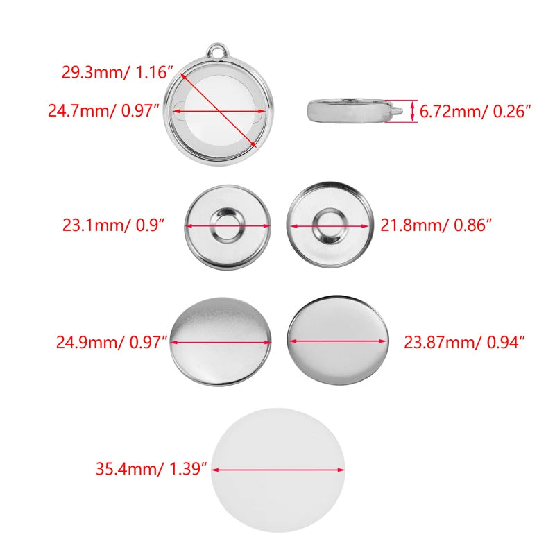 50Pcs/Set DIY Double-Side Key Parts Ring Badge Button Making Parts 25mm 32mm 37mm Round Badge Keychain Pendant DIY Material Vue