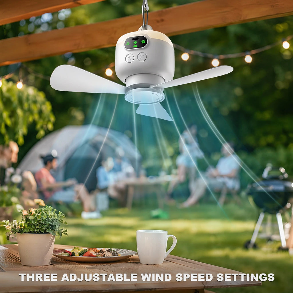 Quiet Hanging Fans 3 Speeds Hanging Tent Fans Wireless Mini Ceiling Fans for Tents Canopies Beach RV Car Camper & Outdoors Vue