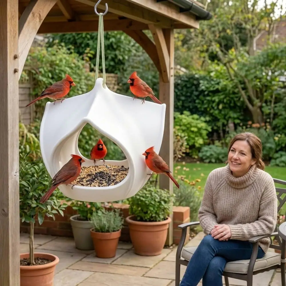 Plastic Hanging Bird Feeder Birdhouse Large Capacity Bird Feeding Station Water-Resistant Weatherproof Wild Bird Feeder Vue