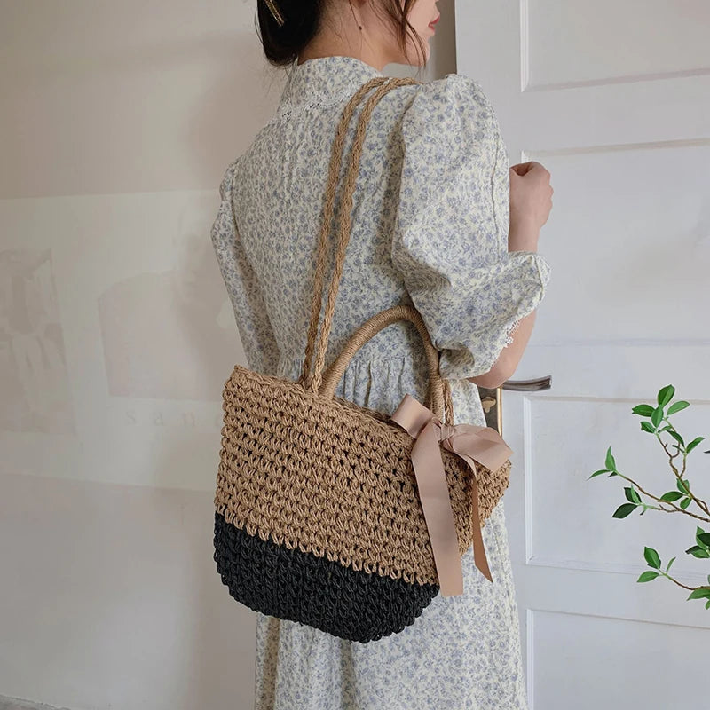 Ladies Fashion Summer Straw Crossbody Bag Women Beach Shopping Woven