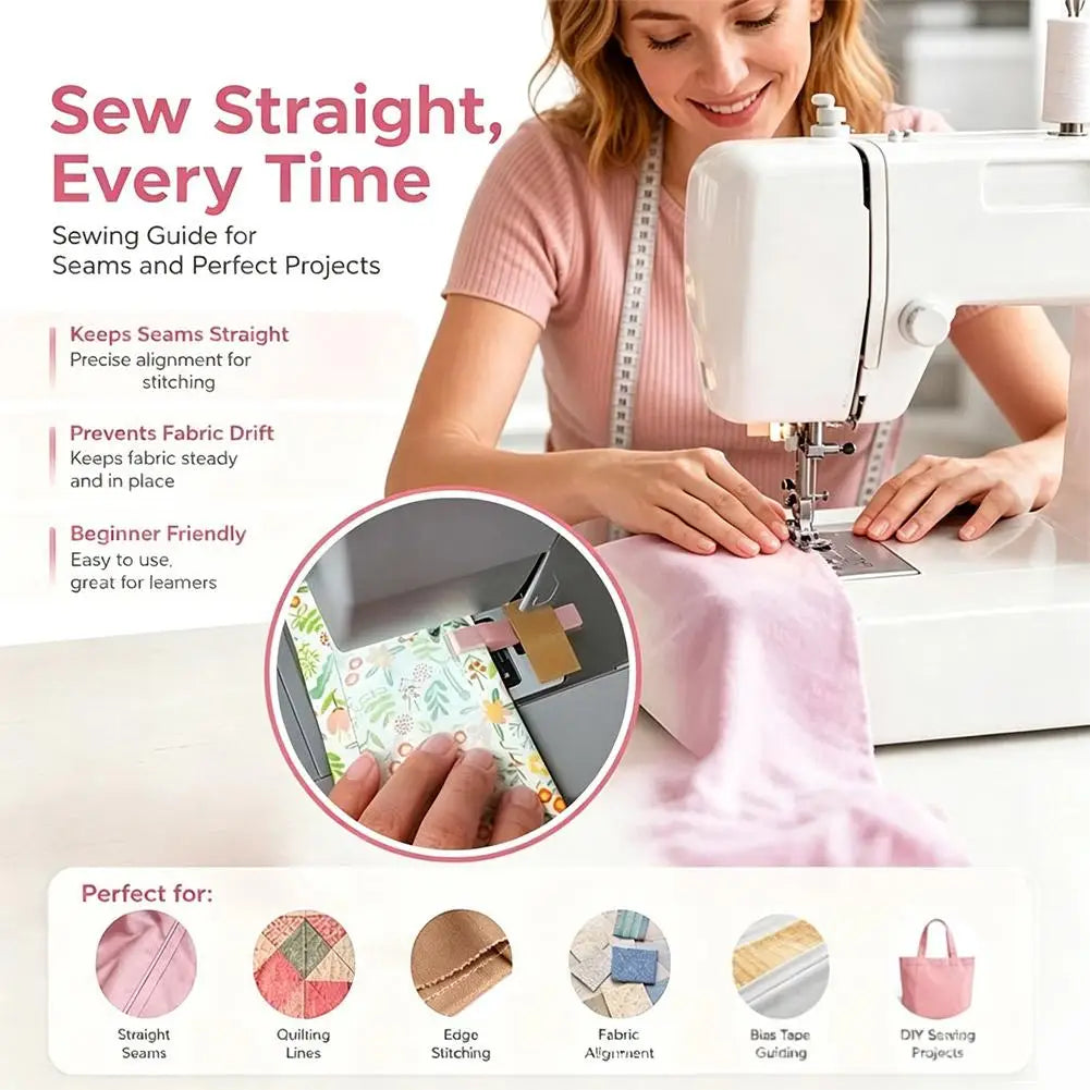Sewing Machine Guide Aligner Straight Line Seam Guide Fabric Edge Positioning Tool for Home Quilting DIY Sewing Beginner Vue