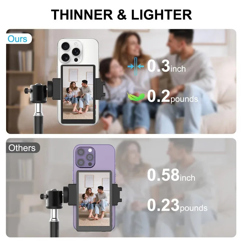 Phone Selfie Monitor Screen Wireless Magnetic Mount Vlog Phone Rear Camera Selfie WiFi Bluetooth Connection for Selfie Live Vue