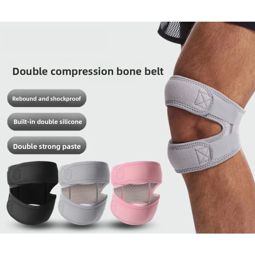 Sports Silicone Elastic Double Patella Strap Adjustable Breathable Double Pressure Support Knee Pads Vue
