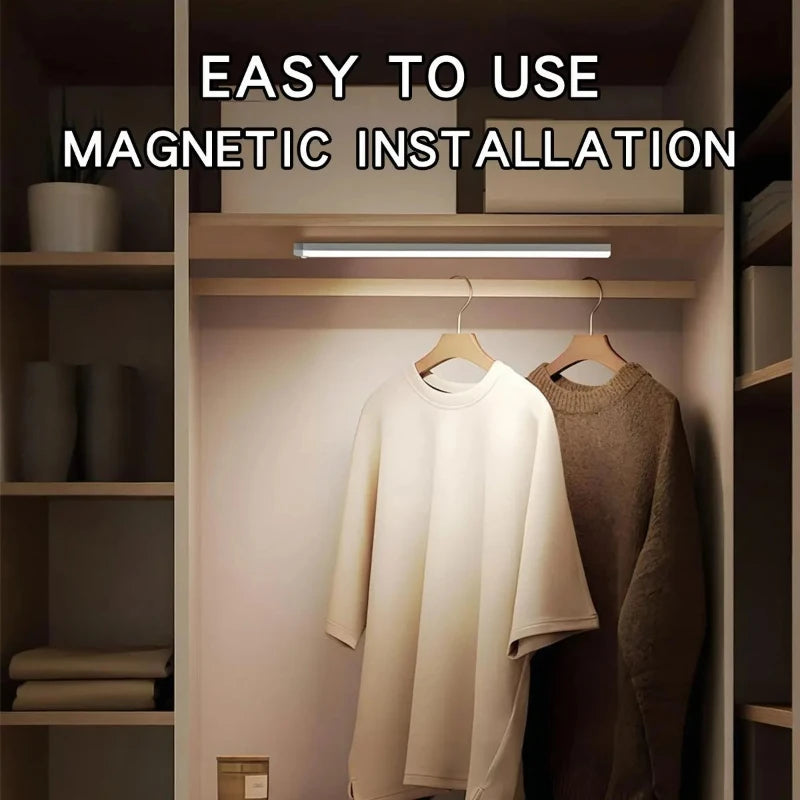 Motion Sensor LED Cabinet Light Type C Rechargeable Induction Night Light Wireless Portable Detector Lamp for Wardrobe Hallway Vue