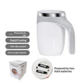 380ml Self Stirring Mug Automatic Magnetic Self Stirring Coffee Mug Travel Coffee Cup Insulated Rotating Mixing Cup〔CC11〕 Vue White